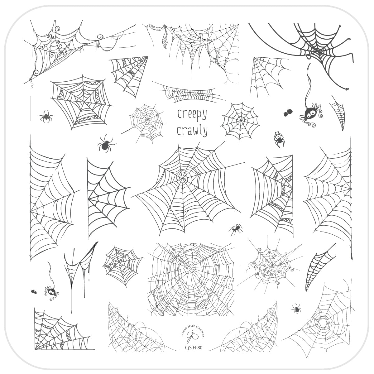 Creepy Crawly (CjS-H-80) Etched Nail Art Stamping Plate