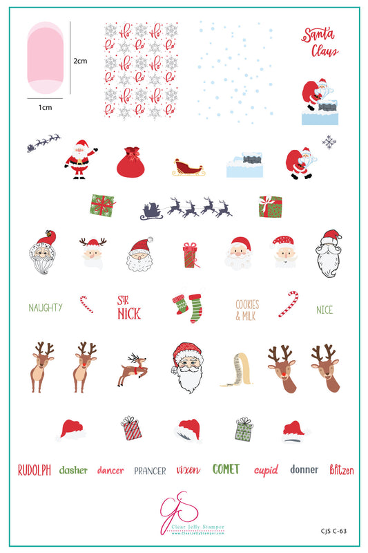 Dear Santa (CjSC-63) Etched Nail Art Stamping Plate