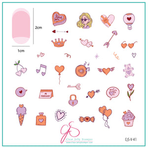 Doodle with Love (CjSV-41) Steel Layered Nail Art Stamping Plate