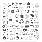 Doodle with Love (CjSV-41) Steel Layered Nail Art Stamping Plate