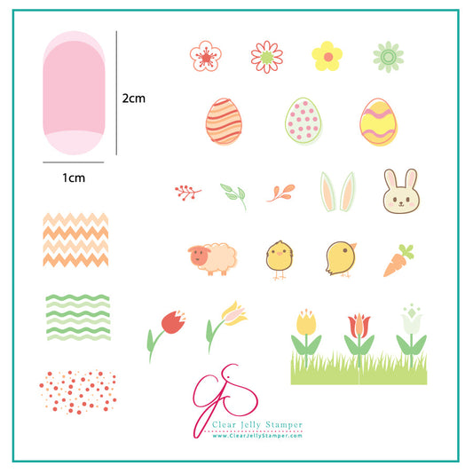 Easter 2 (CjSH-07) - Steel Stamping Plate 6x6 Clear Jelly Stamper Plate