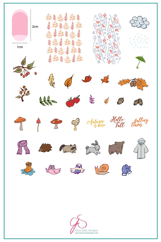 Hello Fall (CjS LC-24) - Steel Stamping plate 14 x 9 Clear Jelly Stamper