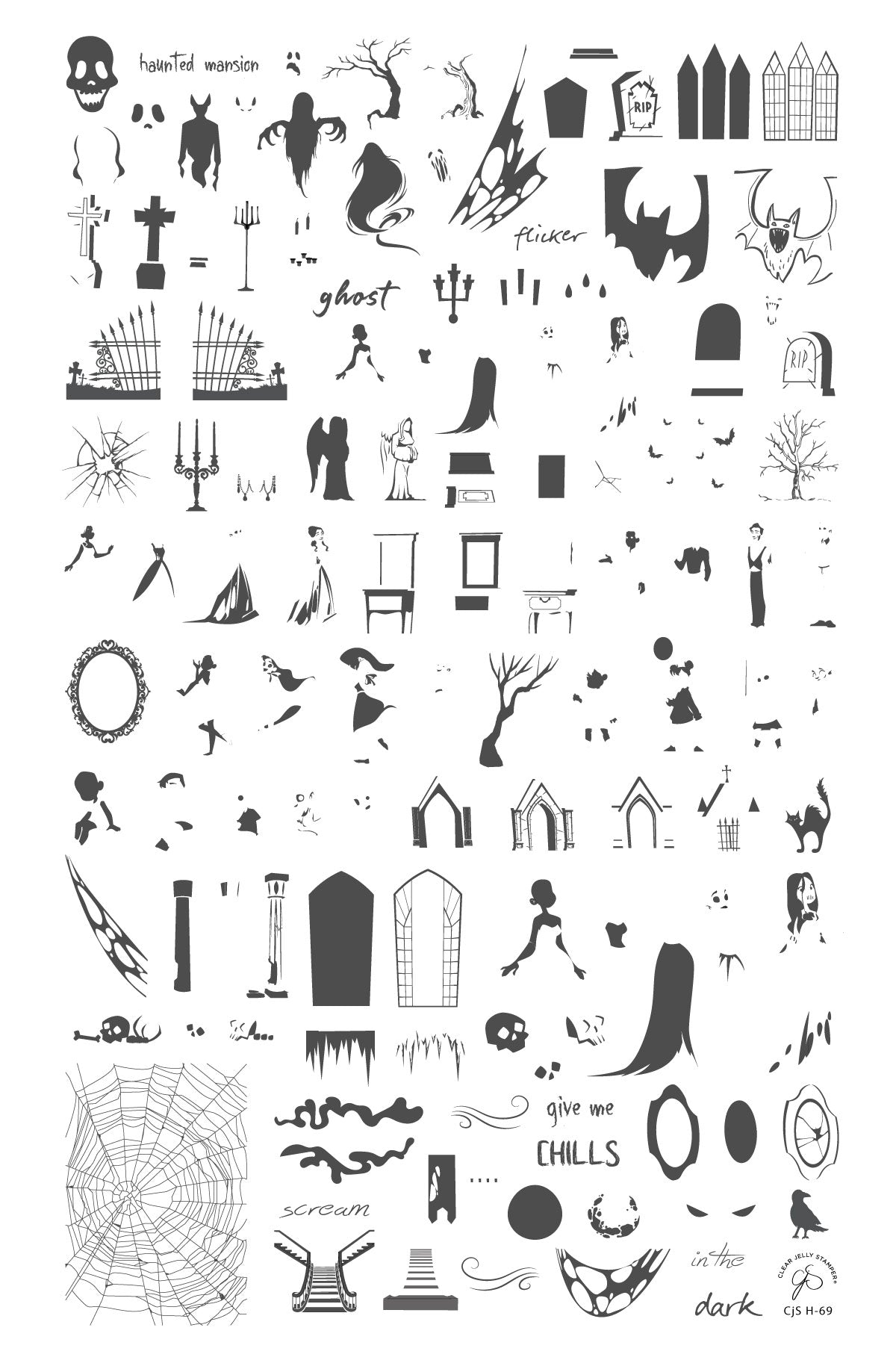 Give Me Chills (CjSH-69) Etched Nail Art Stamping Plate