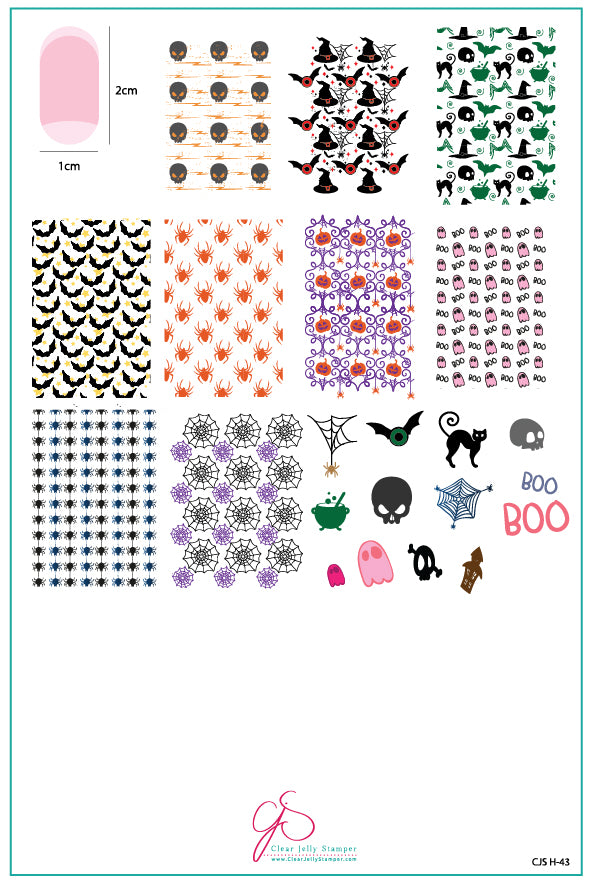 Wallpaper - Boo! (CjSH-43) Steel Stamping Plate 14 x 9 Clear Jelly Stamper