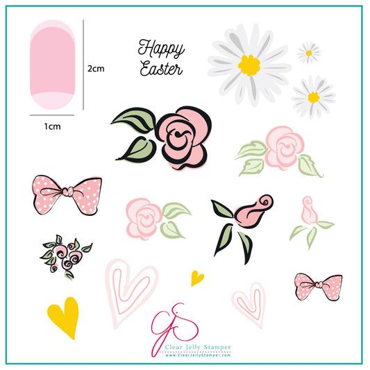 Easter Egg Dainty Decals (CjSH-54) Steel Stamping Plate 8 x 8 Clear Jelly Stamper