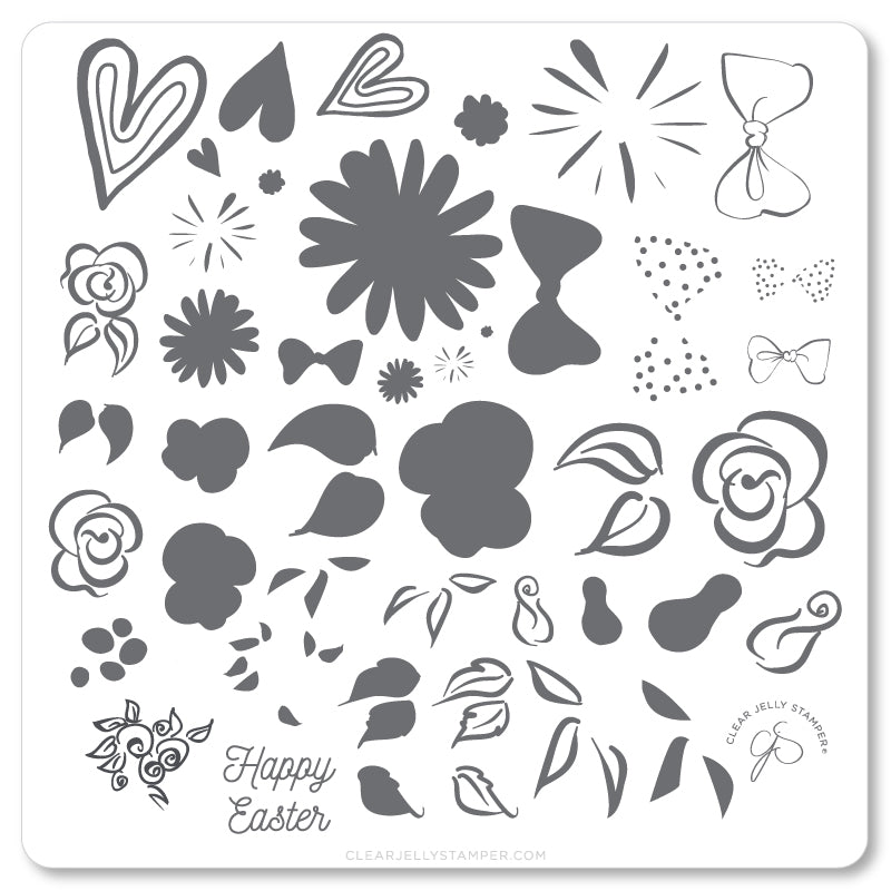 Easter Egg Dainty Decals (CjSH-54) Steel Stamping Plate 8 x 8 Clear Jelly Stamper