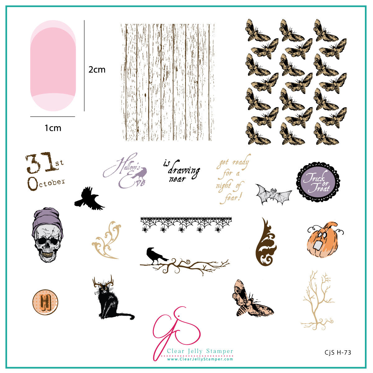 Hallow's Eve (CjS-H-73) Etched Nail Art Stamping Plate