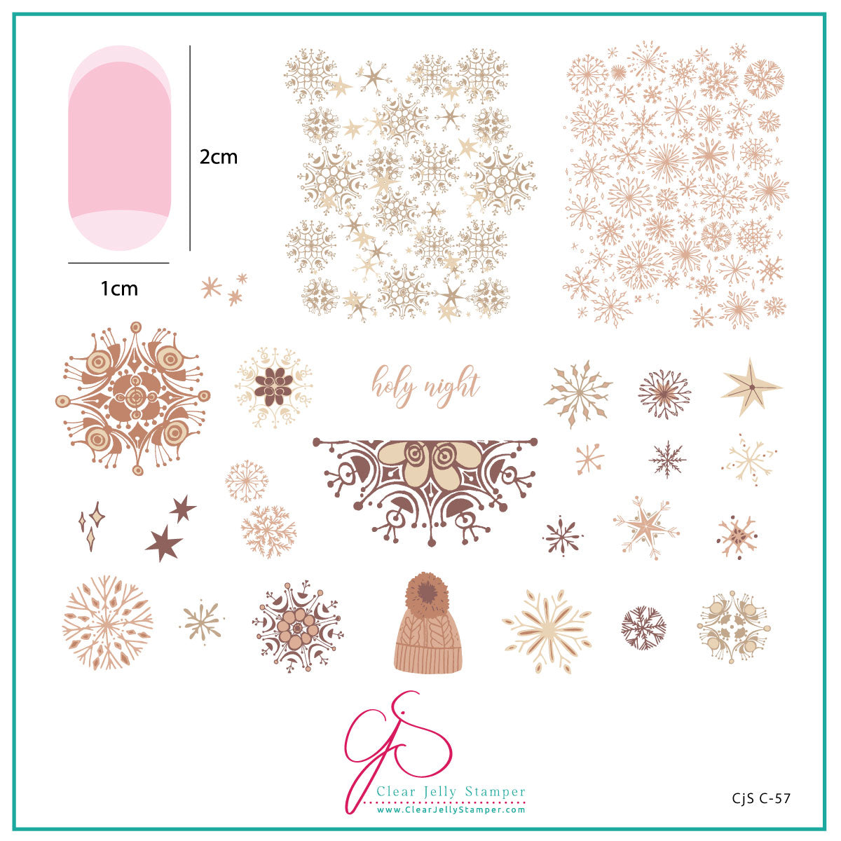 Holy Night (CjSC-57) Etched Nail Art Stamping Plate