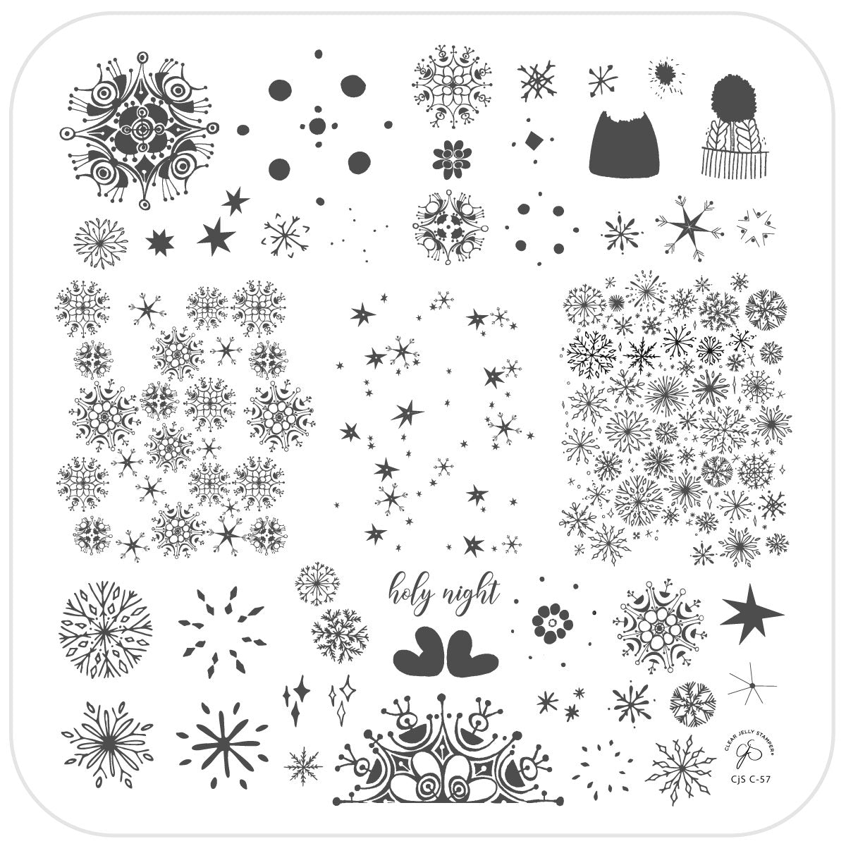 Holy Night (CjSC-57) Etched Nail Art Stamping Plate