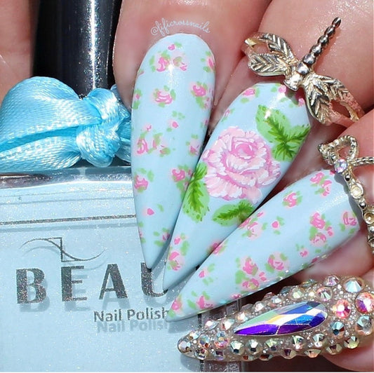 Itty Bitty Blooms (CjS-197) Steel Stamping Nail Art Plate 8 x 8 Clear Jelly Stamper