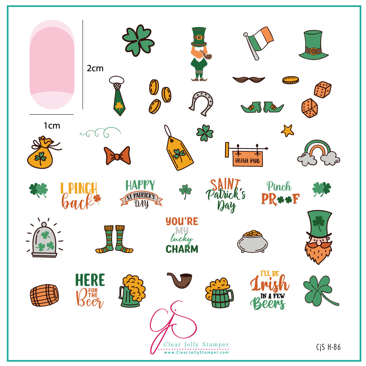 I Pinch Back (CjSH-86) Etched Nail Art Stamping Plate