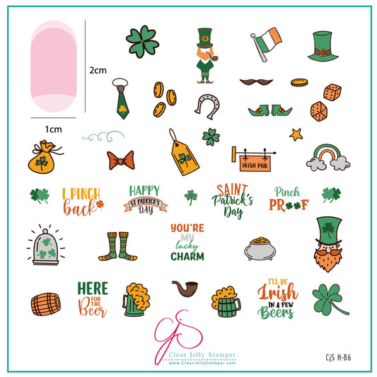 I Pinch Back (CjSH-86) Etched Nail Art Stamping Plate