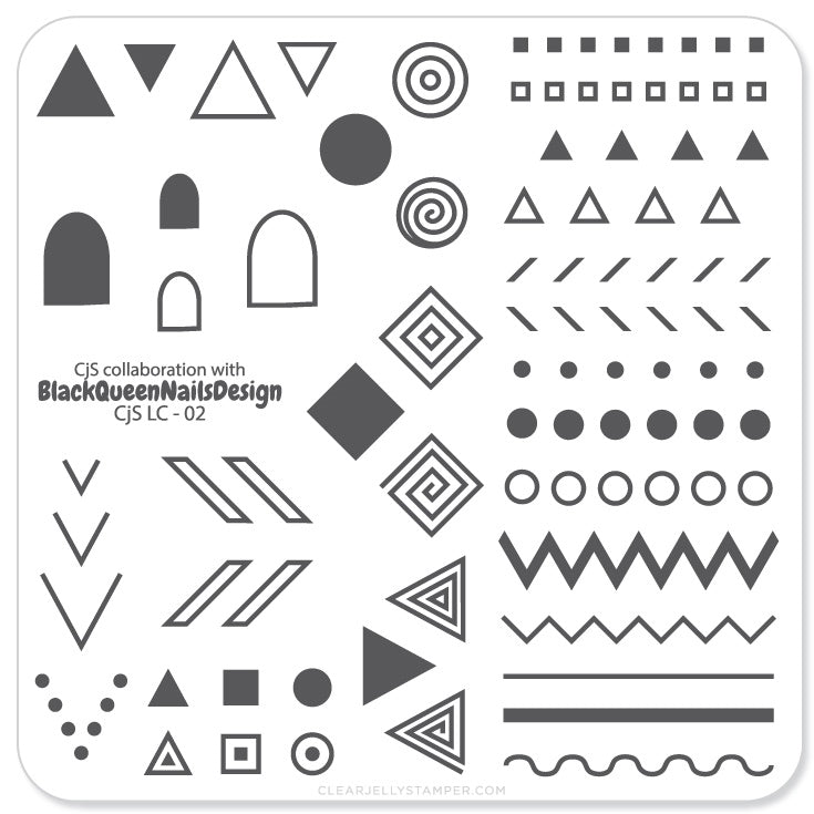 Tribal By BlackQueenNailDesign (CjSLC-02) - Steel Nail Art Stamping Plate 6x6 Clear Jelly Stamper