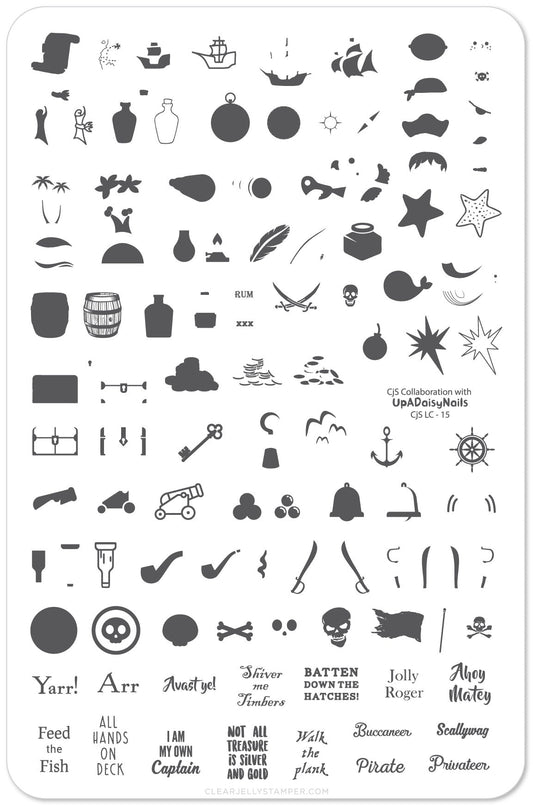 Ahoy Matey (CjSLC-15) - Steel Stamping plate 14 x 9 Clear Jelly Stamper