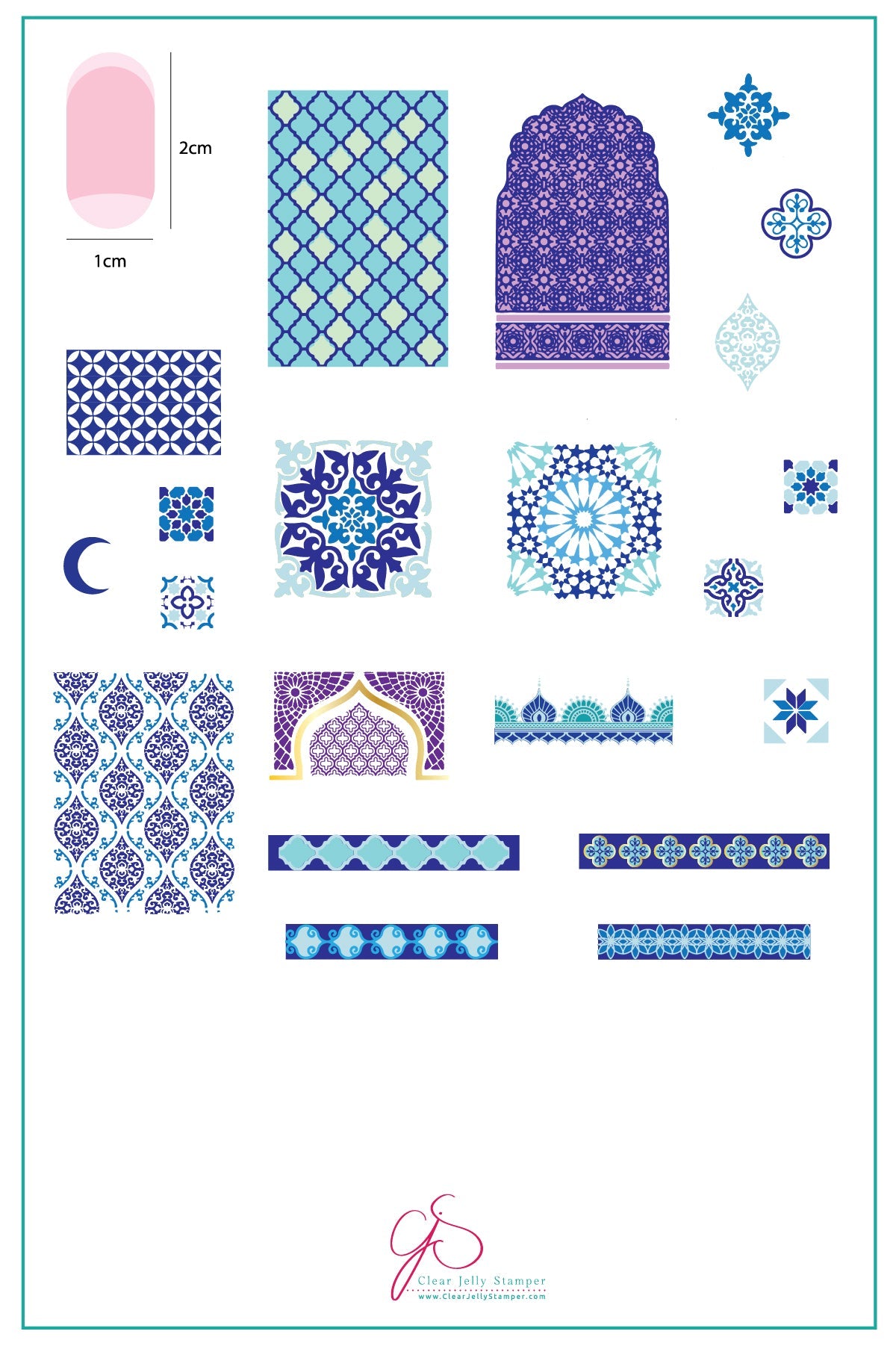 Moorish Motifs (Morocco and Spain) - (CjS LC-26) - Steel Stamping Plate 14 x 9 Clear Jelly Stamper