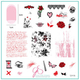 My Edgy Valentine (CjSV-36) Steel Layered Nail Art Stamping Plate