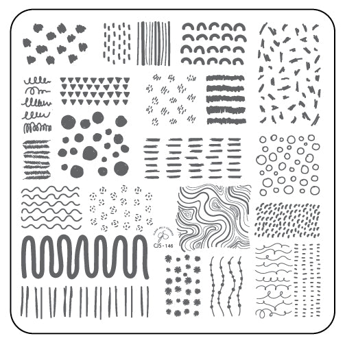 My Main Squiggle (CjS-146) Steel Nail Art Stamping Plate 8 x 8 Clear Jelly Stamper