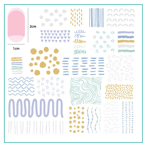 My Main Squiggle (CjS-146) Steel Nail Art Stamping Plate 8 x 8 Clear Jelly Stamper Plate