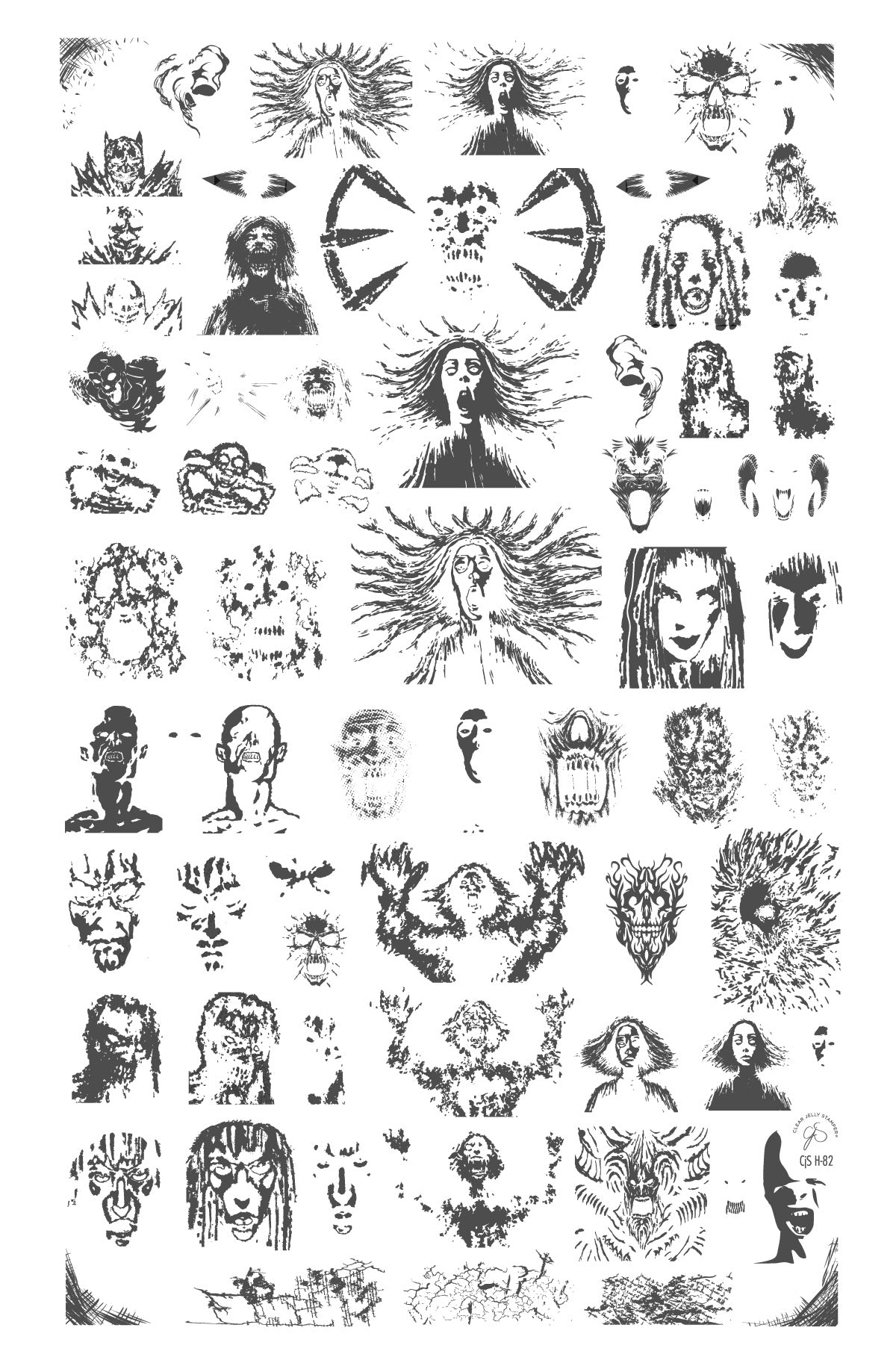 Nightmare (CjSH-82) Etched Nail Art Stamping Plate