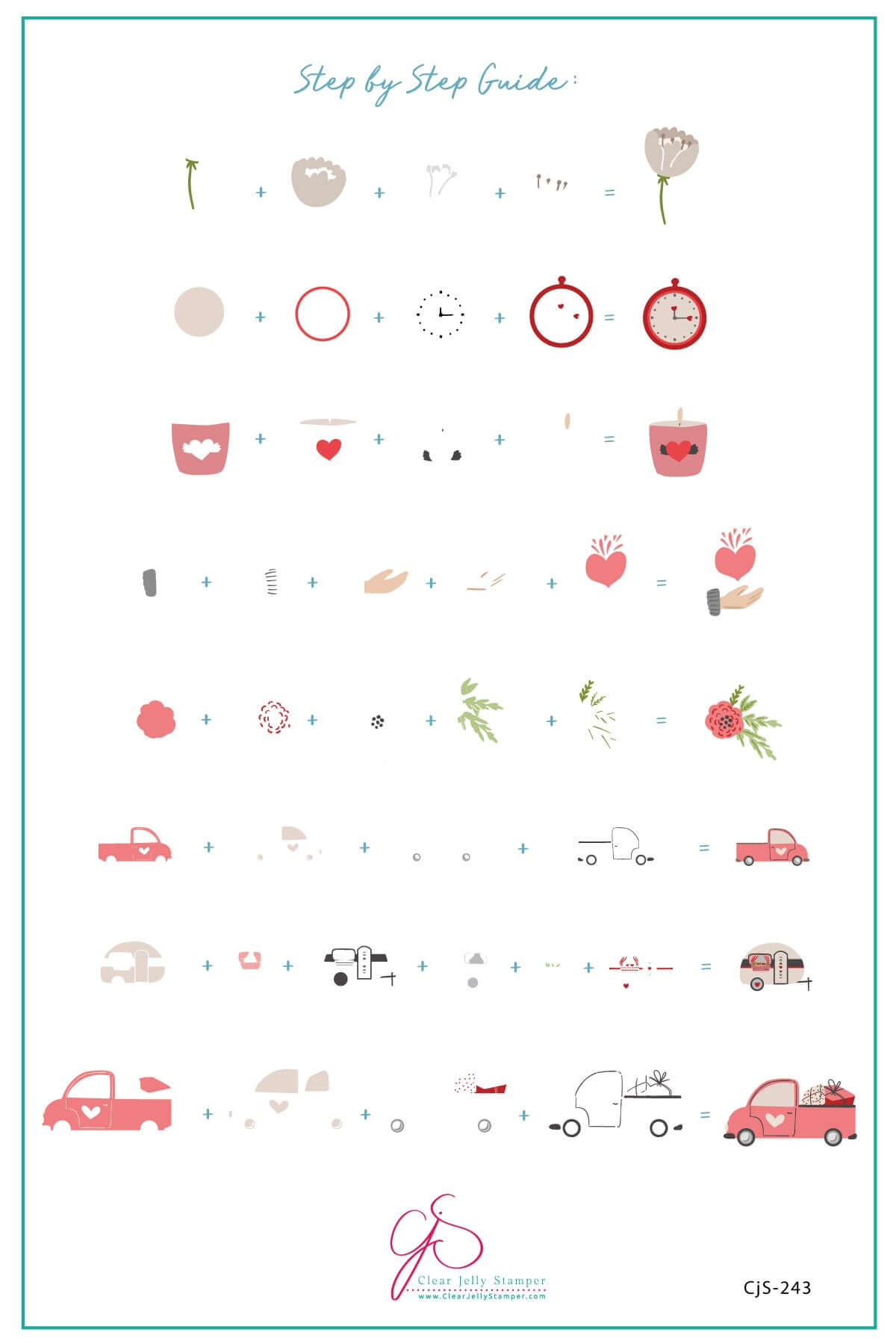 layered-nail-art-stamping-plate-how-to-card-with-colourful-designs-of-trees-hearts-flowers-pocket-watch-and-trailer