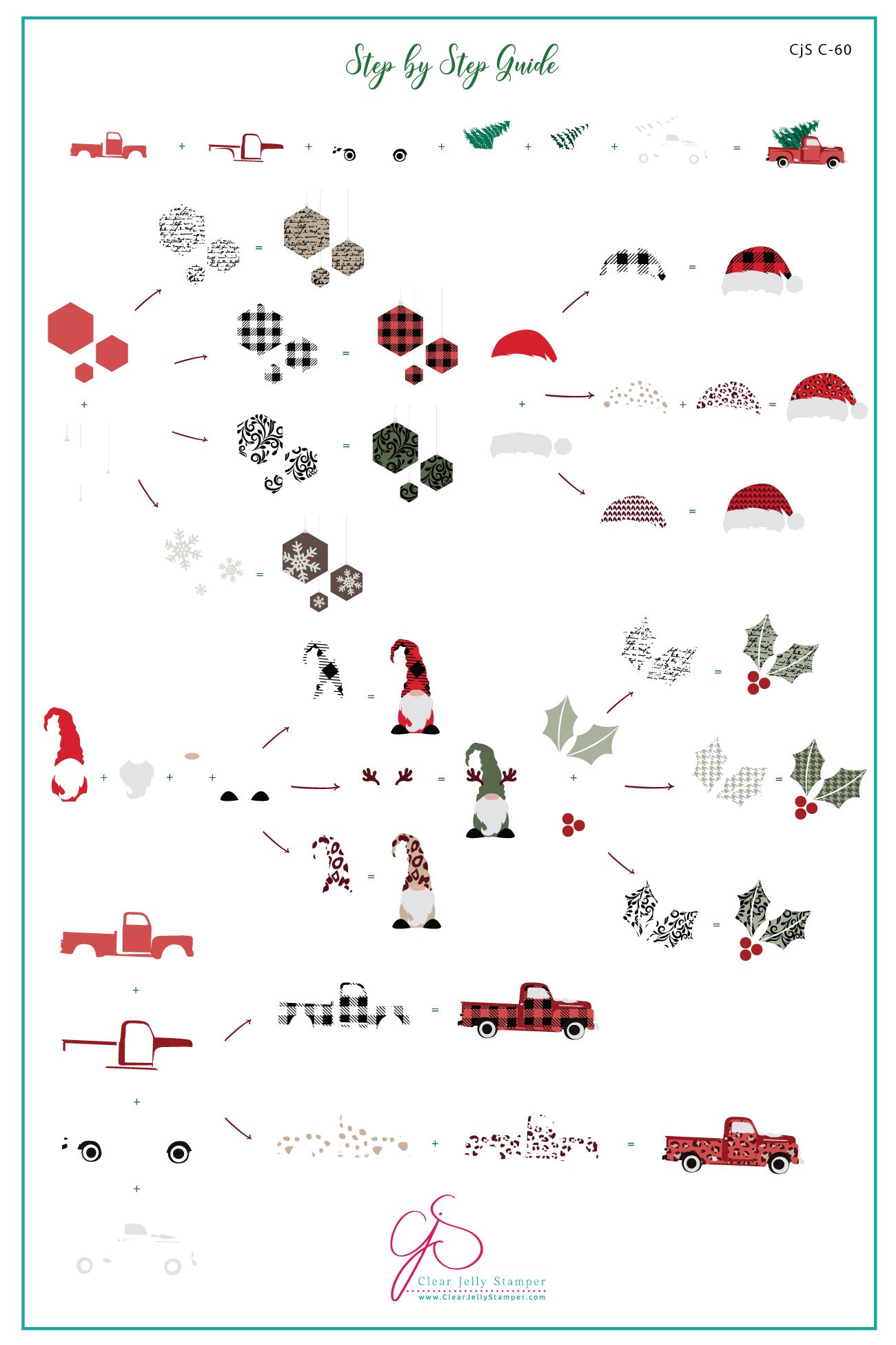 Patterned Holidays (CjSC-60) Etched Nail Art Stamping Plate
