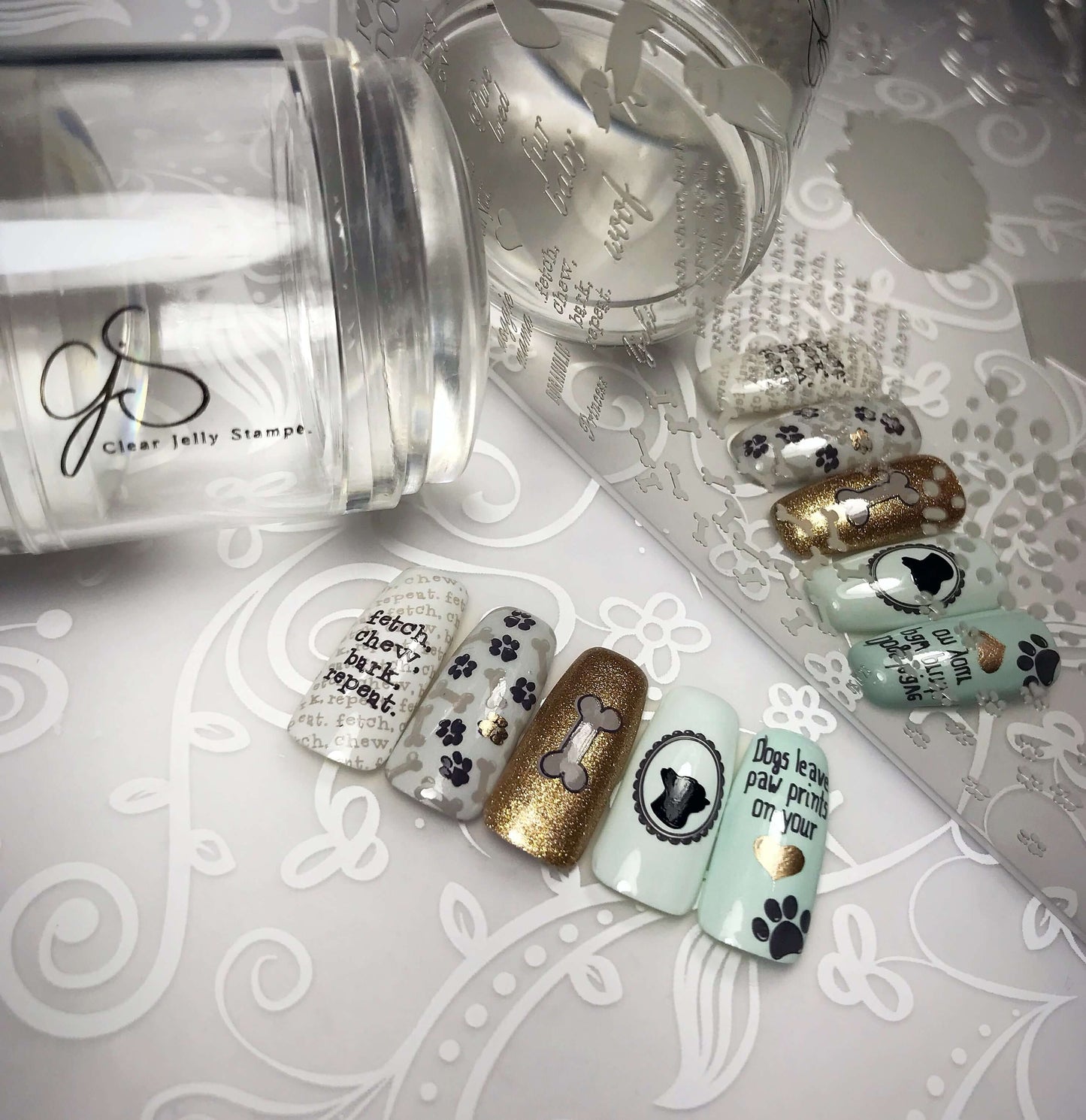 Puppy Love (CjS LC-23 ) - Steel Stamping Plate 14 x 9 Clear Jelly Stamper