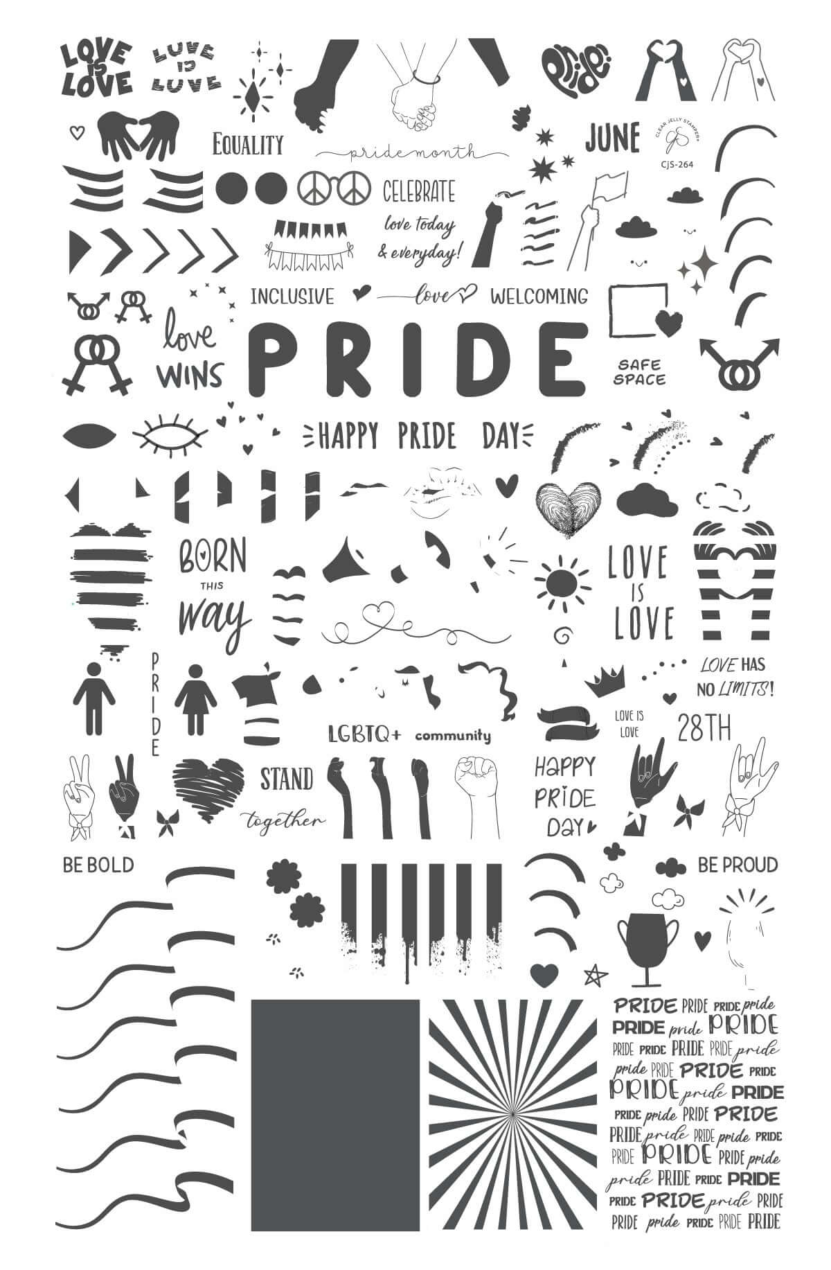 layered-nail-art-stamping-plate-with-designs-of-rainbows-hands-pride-and-words-for-nail-art