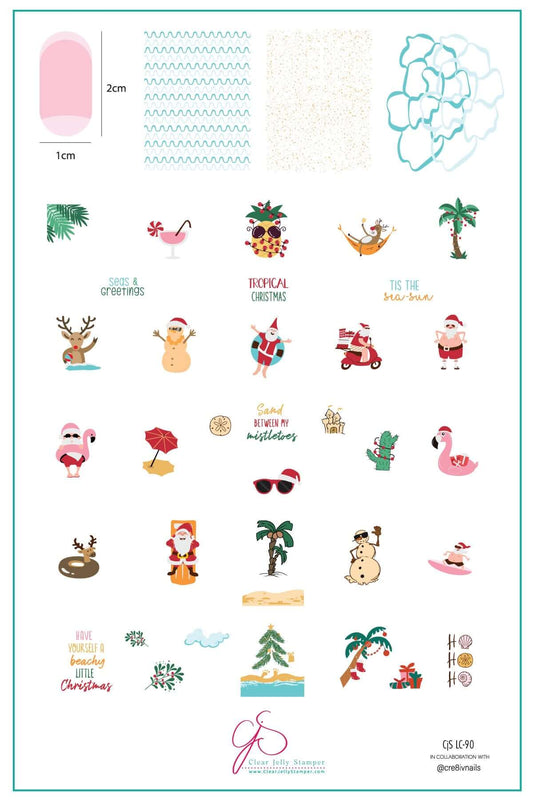 Sand Between My Mistletoes (CjSLC-90) Etched Nail Art Stamping Plate