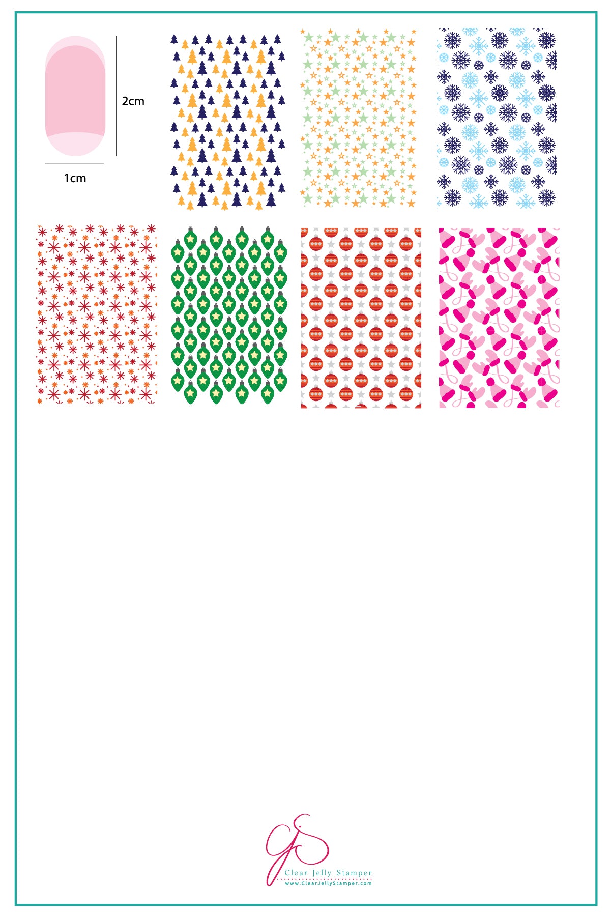 Pretty Paper - Jolly (CjSC-42) Etched Nail Art Stamping Plate