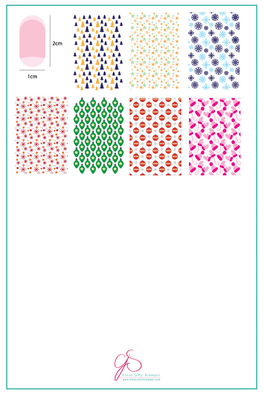 Pretty Paper - Jolly (CjSC-42) Etched Nail Art Stamping Plate