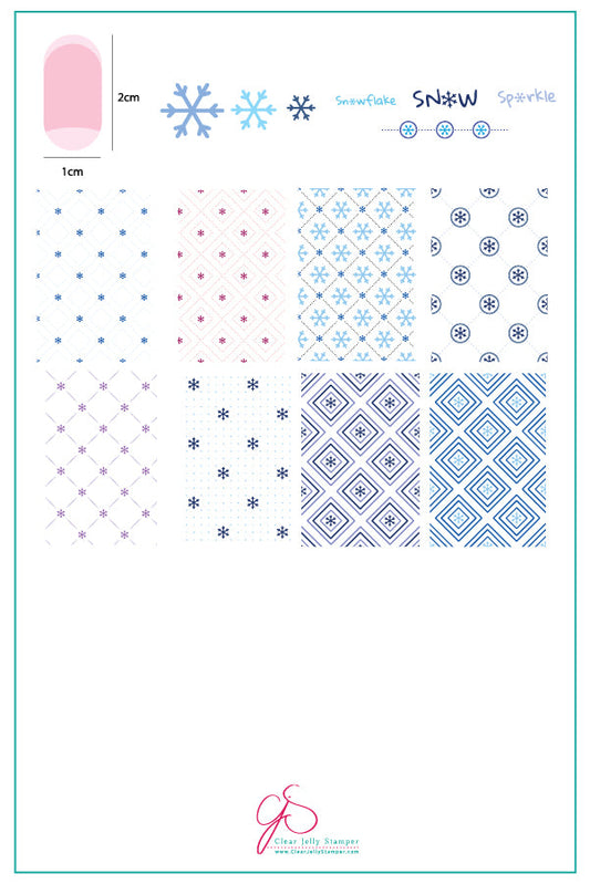 Fully Frozen (CjS-145) Steel Nail Art Stamping Plate 14 x 9 Clear Jelly Stamper