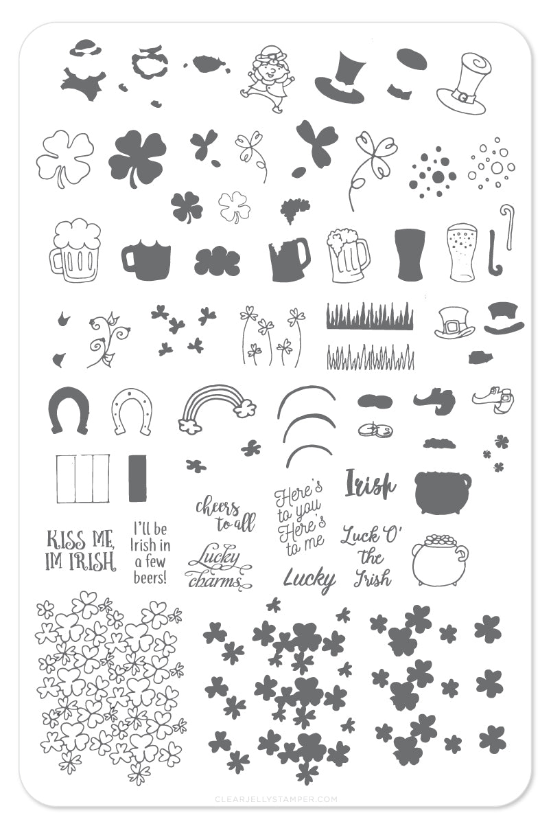 The Luck of the Irish (CjSH-14) Steel Stamping Plate 14 x 9 Clear Jelly Stamper