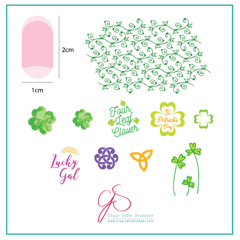 Four Leaf Clover (CjSH-18) - Steel Stamping Plate 6x6 Clear Jelly Stamper Plate