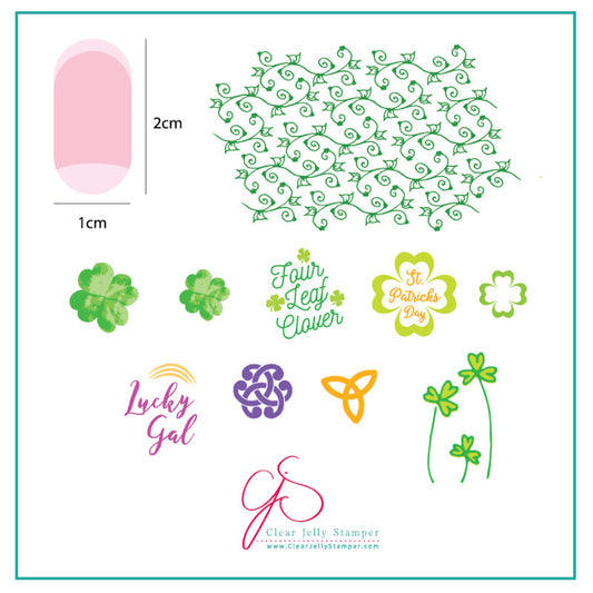 Four Leaf Clover (CjSH-18) - Steel Stamping Plate 6x6 Clear Jelly Stamper Plate