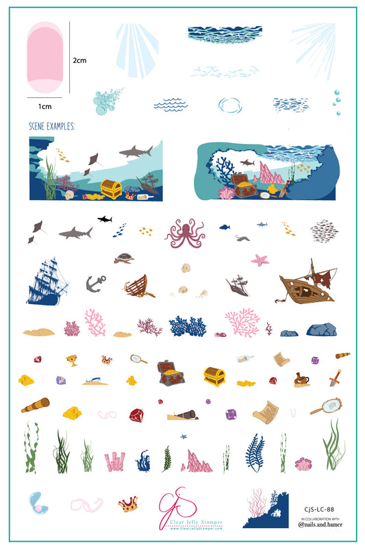 Sunken Treasure (CjSLC-88) Etched Nail Art Stamping Plate