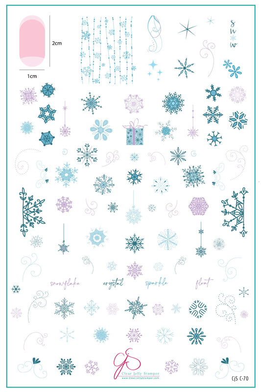 Swirling On Ice (CjSC-70) Etched Nail Art Stamping Plate