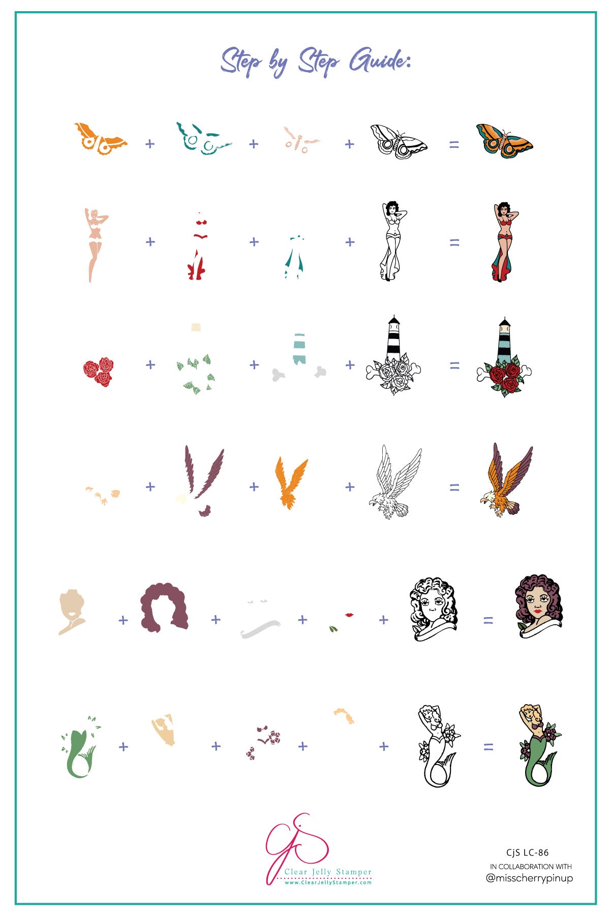 Tattoo (CjSLC-86) Etched Nail Art Stamping Plate