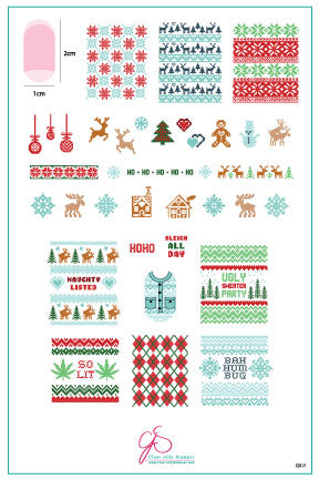 Ugly Sweater Party (CjSC-71) Etched Nail Art Stamping Plate