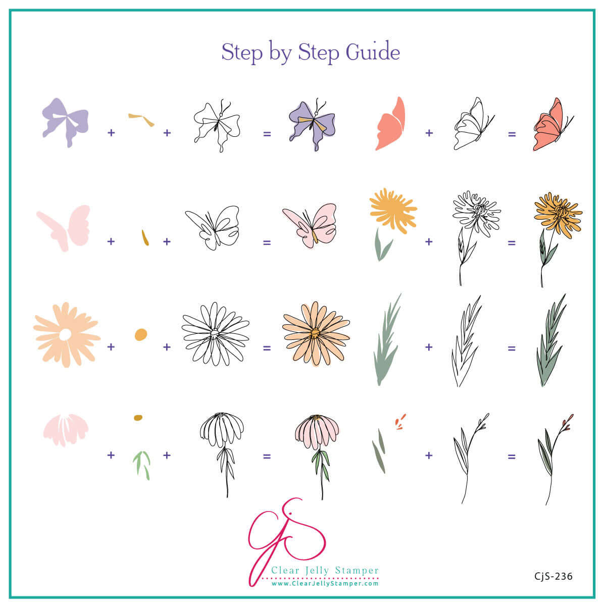 layered-nail-art-stamping-plate-how-to-card-showing-colorful-designs-of-meadow-flowers-grasses-and-butterflies