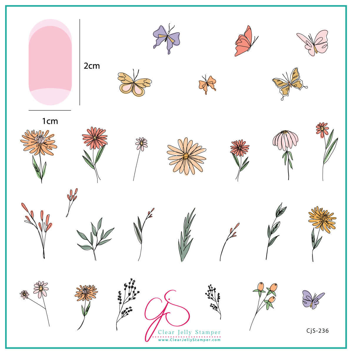 layered-nail-art-stamping-plate-inspo-card-showing-colorful-designs-of-meadow-flowers-grasses-and-butterflies