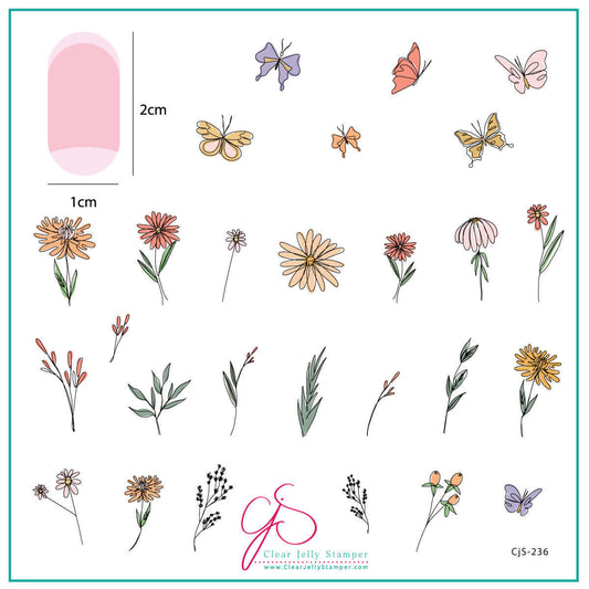 layered-nail-art-stamping-plate-inspo-card-showing-colorful-designs-of-meadow-flowers-grasses-and-butterflies