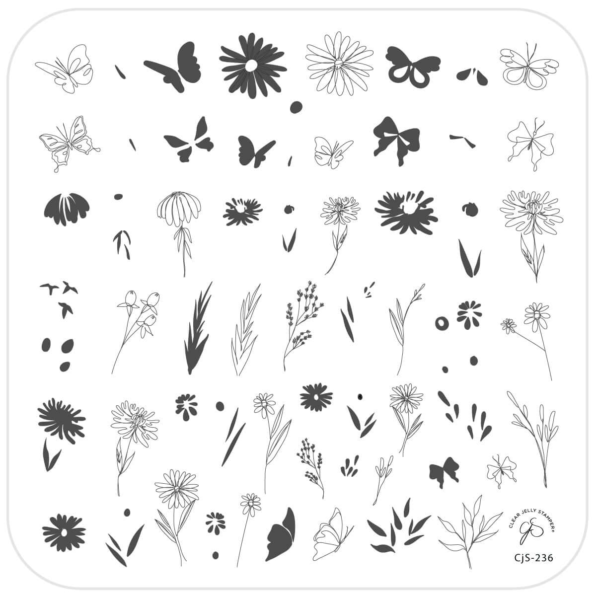 layered-nail-art-stamping-plate-showing-designs-of-meadow-flowers-grasses-and-butterflies