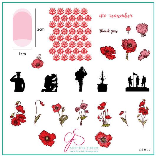 We Remember (CjSH-72) Etched Nail Art Stamping Plate
