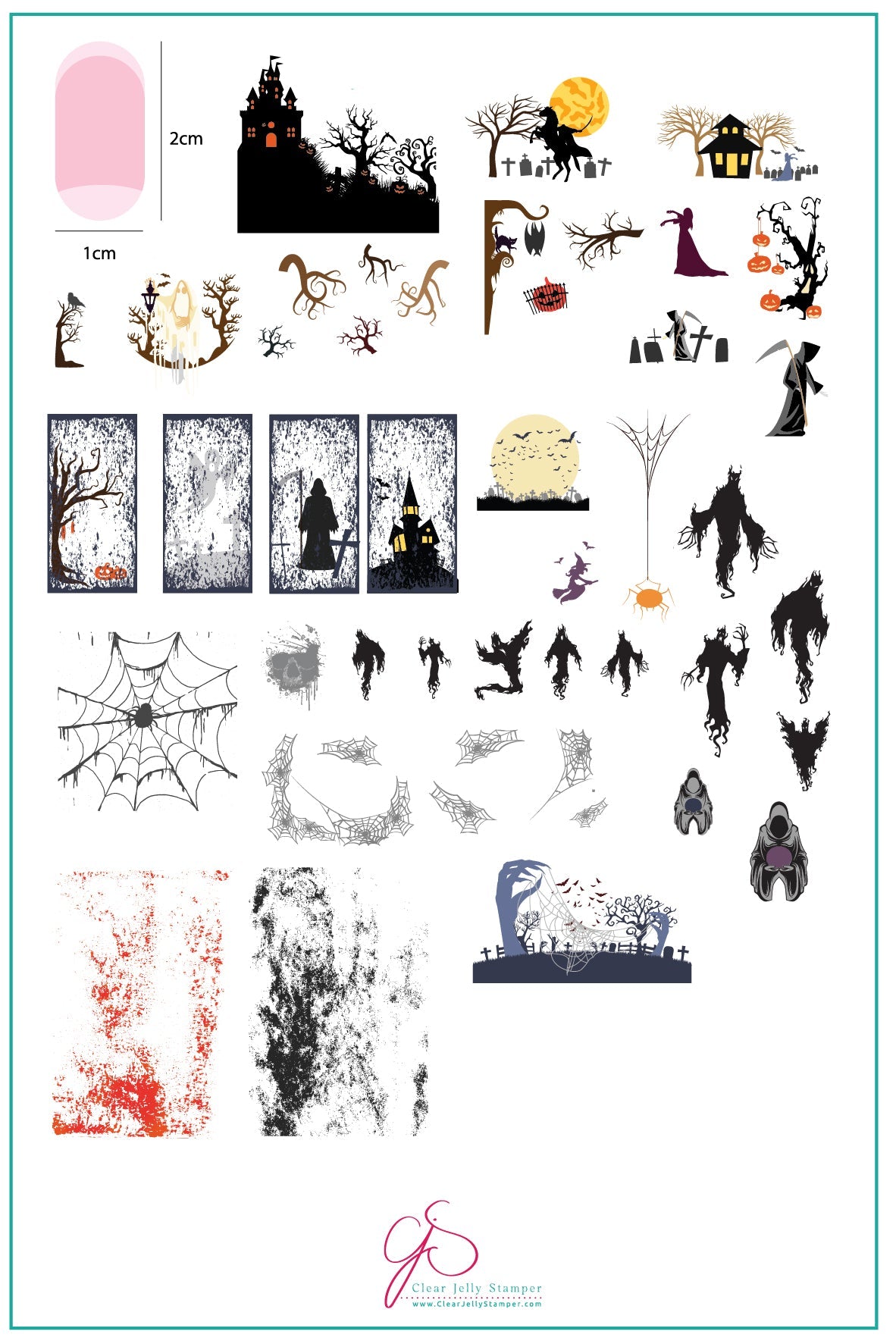 Creepy Hollow (CjSH-37) Steel Stamping Plate 14 x 9 Clear Jelly Stamper