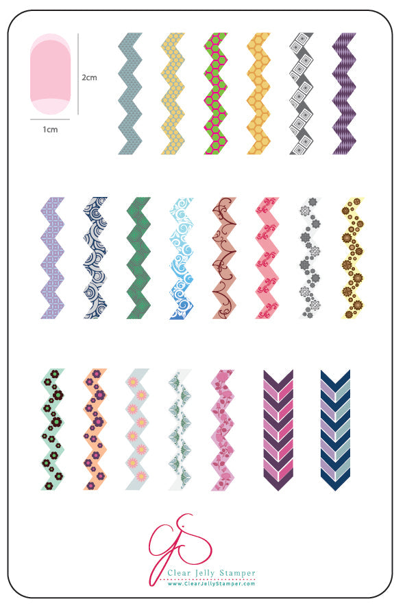 Chantel's Chevrons (CjS LC-36) Steel Stamping Plate 14 x 9 Clear Jelly Stamper