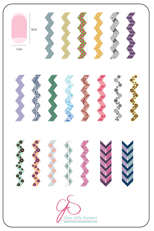 Chantel's Chevrons (CjS LC-36) Steel Stamping Plate 14 x 9 Clear Jelly Stamper