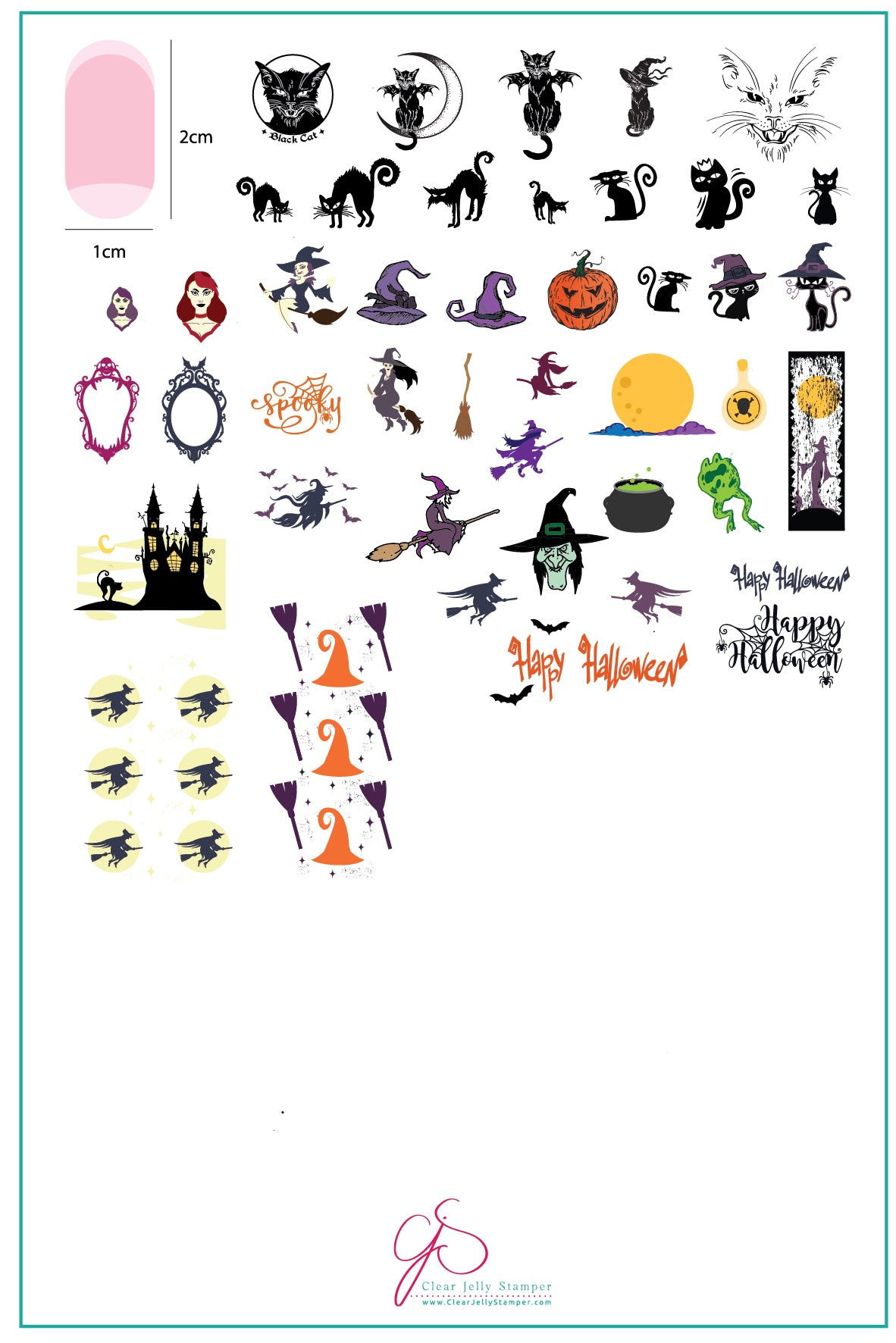 Be-Witched (CjSH-36) Steel Stamping Plate 14 x 9 Clear Jelly Stamper