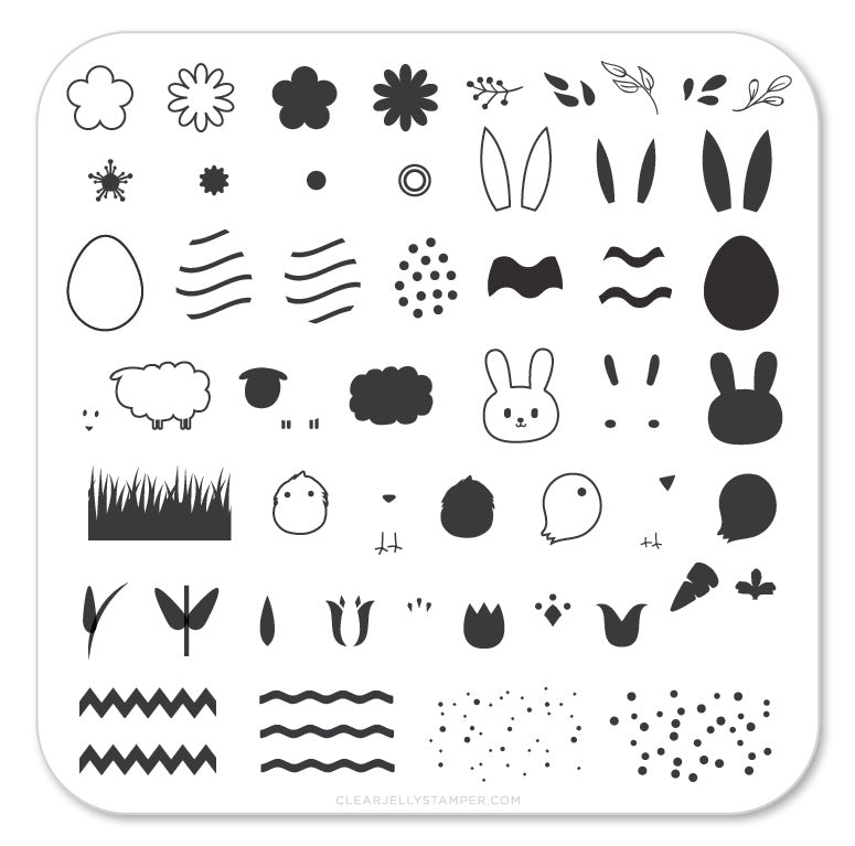 Easter 2 (CjSH-07) - Steel Stamping Plate 6x6 Clear Jelly Stamper