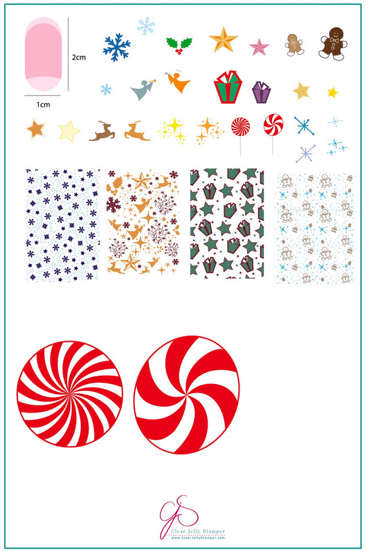 Pretty Paper - Candied (CjS C-27) Steel Nail Art Stamping Plate 14 x 9 Clear Jelly Stamper