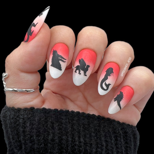 Mythical Creatures (CjS-107) Etched Nail Art Stamping Plate